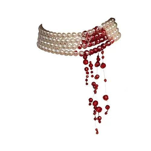 Dripping Blood Imitation Pearls Halloween Party Choker Necklace: The Perfec
