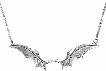 NIGHTCRUZ Bat Wings Choker Necklace, Gothic Style Vampire Flying Bat Pendant, Witchy Halloween Jewelry