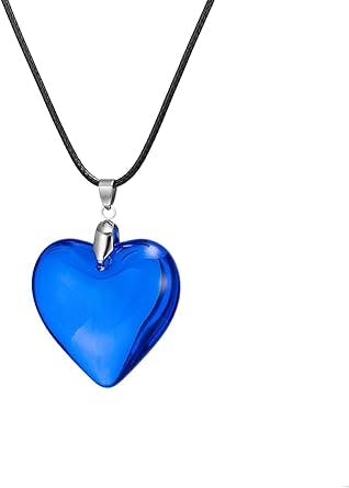 GYRMMUE Chunky Glass Puffy Heart Choker Necklace: The Ultimate Y2K Accessor