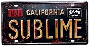 Funny Sign Sublime California Vintage Metal Tin Sign Wall Sign Plaque Poster for Home Cafe Bar Pub, Car Vehicle License Plate Souvenir 6x12 inch