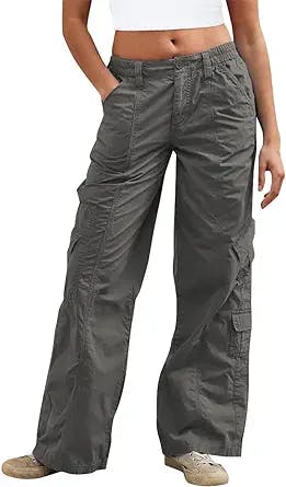 AUTOMET Womens Baggy Cargo Pants y2k Jeans Low Waist Parachute Pants Teen Girls Wide Leg Trousers Trendy Clothes Hiking Pants