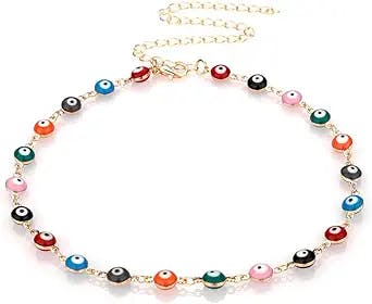 Kercisbeauty Evil Eyes Choker for Women Girls Gold Necklace for Party Gift Her Jewelry