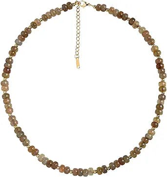 Beaded Necklace for Women Stainless steel 18K Gold Plated Y2K Crystal Necklace Spring and Summer INS Style Beaded Choker Necklace Bohemian Spring/Summer Beaded Necklace for Teen Girls Jewelry Gift