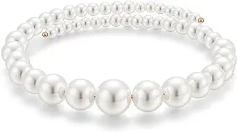 Chic Pearl Necklace for Women Vintage White Pearl Choker Necklaces Multiple Styles Boho Pearl Necklace for Women