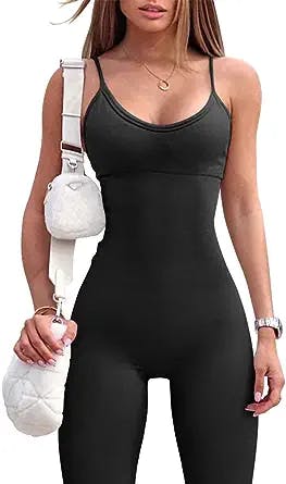 Get ready to sweat in style with the OQQ Womens Seamless Spaghetti Strap Le