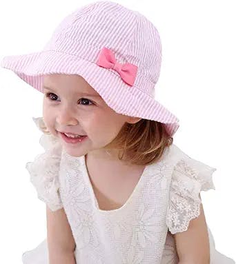 jerague Toddler Kids Baby Girl Breathable Sun Hat Cotton Foldable 50+ SPF Protective