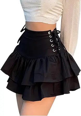 Instobig Mini Skirt Y2k Pleated Skirts Alt Aesthetic Goth Fairycore Skirts High Waist