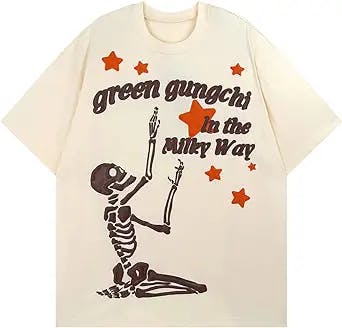 Aelfric Eden Oversized Streetwear Skeleton Graphic T-Shirts Vintage Tee Y2k Shirts Men Pullover T Shirts