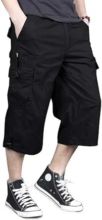MAGNIVIT Men's Capri Cargo Shorts Casual Hiking Military Tactical Below Knee Shorts 3/4 Cargo Shorts with Multi-Pockets