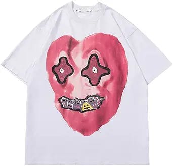 Y2K 90s Vintage Graphic Oversize Shirts Summer Unisex Hipster Printed Casual Tee Streetwear Harajuku Top Tshirt