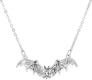 Dainty Choker Chain Necklace Halloween Dark Gothic Style Bat Pendant Collarbone Chain Men and Women Street Necklace Trend Trendy Y-2k Aesthetic Jewelry (B, One Size)