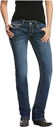 ARIAT Women's R.e.a.l. Mid Rise Stretch Ivy Stackable Straight Leg Jean Rev