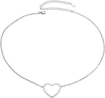 S925 Sterling Silver Choker Short Dainty Necklace Infinity Pearl Heart Bead Butterfly Sun Handcuffs Bell Pendant for Women Girl Jewelry