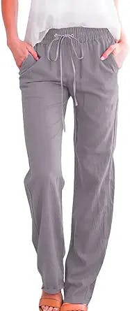 Crop Wide Leg Pants Ice Silk Wide Leg Pants Women High Waisted Dress Pants 
