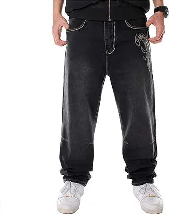 Baggy Jeans Are Back, Baby! LUOBANIU Men's Vintage Hip Hop Style Denim Pant