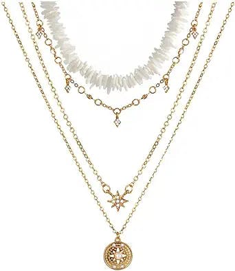 Y2K Look Review: COLORFUL BLING White Puka Shell with Boho Star Necklace Co