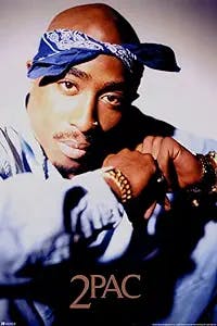 Tupac Posters 2Pac Poster Blue Bandana Portrait 90s Hip Hop Rapper Posters for Room Aesthetic Mid 90s 2Pac Memorabilia Rap Posters Music Merchandise Merch Cool Wall Decor Art Print Poster 12x18