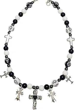 OFINA Cute Y2K Necklace for Women Teen Y2k Jewelry, Gothic Skull Necklace Pearl Star Necklace Y2k Accessories