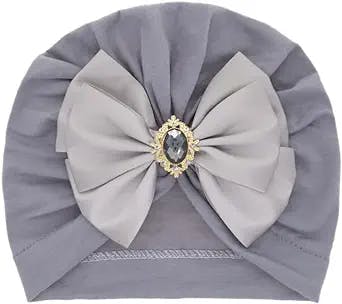 LDDCX Baby Beanie Hat 1-2 Years Cute Bows Turban Cap Wraps Hat.(MZ1)