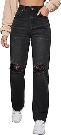 Slay the Early 2000s Look with SweatyRocks High Waist Ripped Jeans