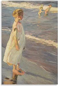 Joaquín Sorolla Wall Art Niña, 1904 Canvas Printed Girls Oil Painting Poster Cuadros Para DormitoriosPosters for Room Aesthetic 90s Famous Oil Paintings Reproduction Modern Print Artwork Canvas Wall A