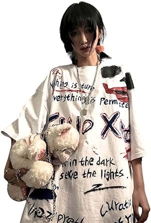 Y2K Look Reviews: Women's Goth T-Shirt - The Perfect Summer Top for Emo Que
