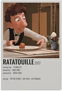 ief Vintage Movie Poster 90s Room Ratatouille Canvas Art Poster and Wall Art Picture Print Modern Family Bedroom Decor Posters 08x12inch(20x30cm)