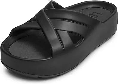 Lemon Jelly Women's Platform Sandals - Casual Criss-Cross Water-Friendly Wedges for Beach - Comfortable, Lightweight Slip-On Sandals for Ladies - Cute, Versatile Chunky Summer Slides