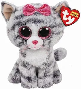 Ty Kiki Grey Cat Plush, Regular