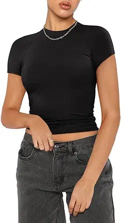 Throwback in Style: REORIA Women's Summer Casual Crop Tops