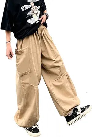 Gothic Harajuku Cargo Pants Y2K Women Wide Leg Joggers Hippie Streetwear Loose Baggy Trousers