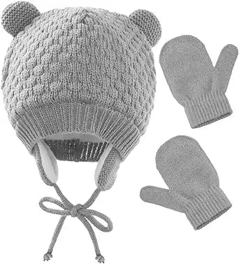 BESPORTBLE 1 Set Children's Beanie Toddler Knit Hat Newborn Knit Hat Knit Mittens Windproof Knitting Hat Baby Knit Hat Outdoor Baby Hat Baby Knitted Mitts Winter Hat Gloves Set Baby Gloves