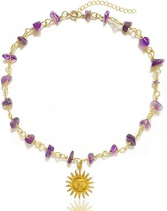 Shine Bright Like a Sun: Natural Healing Crystal and Stone Choker Necklace 