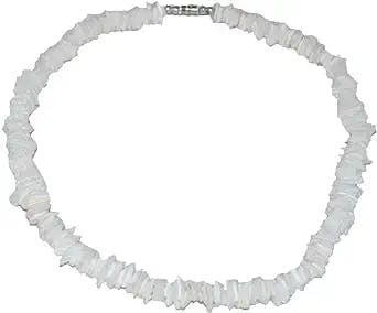 Tiger Smile 18" Real White Chips Puka Shell Necklace