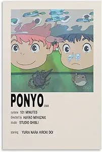 ief Movie Poster 90s Room Aesthetic Ponyo Poster Canvas Art Poster and Wall Art Picture Print Modern Family Bedroom Decor Posters 08x12inch(20x30cm)