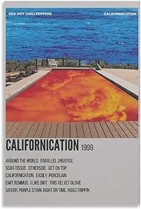 Red Hot Chili Peppers Californication Cover 90s Vintage Posters for Room Aesthetic Canvas Poster Wal Canvas Art Poster And Wall Art Picture Print Modern Family Bedroom Decor Posters 12x18inch(30x45cm)