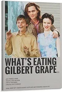 Posters for Room Aesthetic 90s Johnny Depp Movie Poster What’s Eating Gilbert Grape (1993) Canvas Painting Posters and Prints Wall Art Pictures for Living Room Bedroom Decor 24x36inch(60x90cm) Frame-