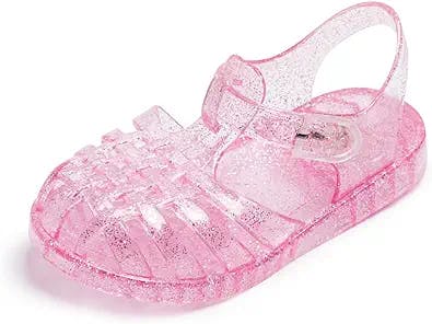 KIDSUN Toddler Girls Jelly Sandals Soft Rubber Sole Closed Toe Beach Summer Shoes Mary Jane Dress Princess Flat