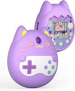 Silicone Cover Case for Tamagotchi Pix,Protective Skin Sleeve Shell Accessories for Interactive Virtual Electronic Pet Game Machine (Purple)