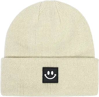 upeilxd Baby Winter Hat Soft Warm Knitted Beanie Hat with Cute Smile Face Beanie Cap for Boys Girls