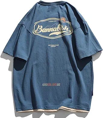 Aelfric Eden Mens 90s Vintage Oversize Shirts Summer Unisex Hipster Printed Casual Tee Streetwear Harajuku Top Tshirt