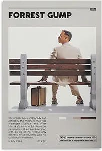 Forrest Gump Movie Poster For Room Aesthetic 90s Canvas Art Painting Decor Wall Posters Bedroom Gym Decorative Gift 12x18inch(30x45cm)