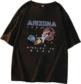 Y2K Cartoon Arizona Planet Printing Women T-Shirt Summer Korean Fashion Har
