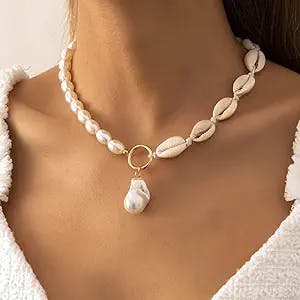 Relive the 2000s with Rumtock Dainty Oval Pearl Choker