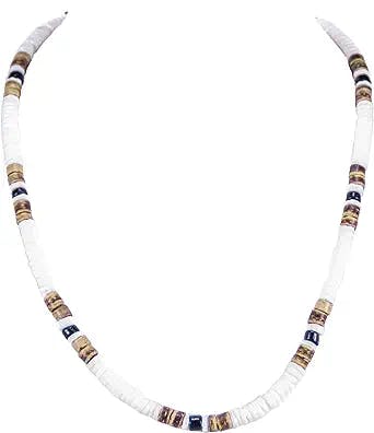 BlueRica Puka Shell, Tiger & Black Coconut Beads Necklace