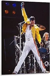 Vintage Posters Freddie Mercury Poster 90s Posters Room Decor Posters Wall Art Paintings Canvas Wall Decor Home Decor Living Room Decor Aesthetic 24x36inch(60x90cm) Frame-Style