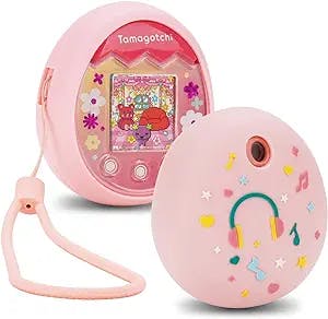 MGZNMTY Silicone Cover Case Compatible with Tamagotchi Pix Virtual Pet Machine with Hand Strap (Pink)