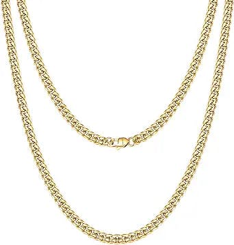 SytsLNKXXX Miami Cuban Chain Necklace for Men/Women,316L Stainless Steel 4/6MM Width 18"/20"/22"/24"Length Fashion Lobster Clasp Hip Hop Jewelry,Cuban Link Chain Gold Plated/Silver Chain Stainless Steel with Gift Box
