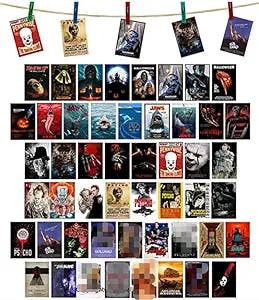 Get Ready to Scream: Classic Horror Movie Poster 50 PCS Wall Collage Kit Re