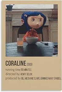 ief Vintage Movie Posters for Room Aesthetic 90s Coraline Canvas Art Poster and Wall Art Picture Print Modern Family Bedroom Decor Posters 08x12inch(20x30cm)